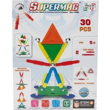 Super Mag SUPERMAG 30 PARÇA MANYETİK YAPI VE GEOMETRİ SETİ- RENKLİ STEM EĞİTİCİ MANYETİK OYUNCAK