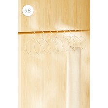 Ocean Home Textile 8'li Yuvarlak Ekru Renk Kumaş Kaplı Metal Aksesuar Askısı 24.5 x 16 x 0.5 cm