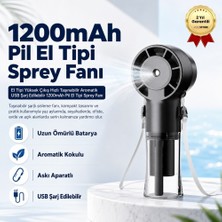 Hızlı Store El Tipi Sisleme Fanı Türbin Yüksek Hızlı Çıkış Taşınabilir Aromatik ABS USB Şarj Edilebilir 1200mAh Pil El Tipi Sprey Fanı
