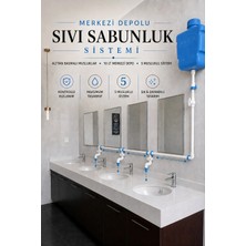Hilal Kimya Depolu Sabunluk Sistemi | 5 Musluklu | 10 Lt Merkezi Depolu | Alttan Basmalı | Okul, Cami ve Toplu Kullanım İçin