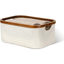 Bambu Saklama Sepeti Keten 30X30X30 cm