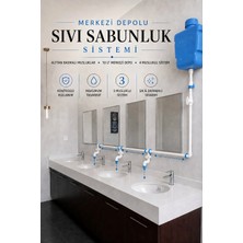 Hilal Kimya Depolu Sabunluk Sistemi | 3 Musluklu | 10 Lt Merkezi Depolu | Alttan Basmalı | Okul, Cami ve Toplu Kullanım İçin