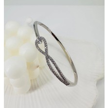 Hsc Bilişim Rodyum Zirkon Taşlı Pirinç Xuping Bileklik 6.1 mm - KBL0219