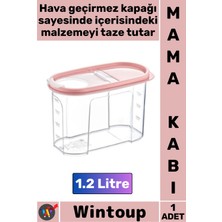 Wintoup #mamakabı Hava Geçirmez Kapaklı Taze Tutan Plastik Mutfak Saklama Kabı Mama Kabı 1.2 Litre
