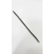 Hsc Bilişim Rodyum-Siyah Çelik Erkek Çelik Bileklik Boy 21.5 cm / En 0.8 mm - EBL0048