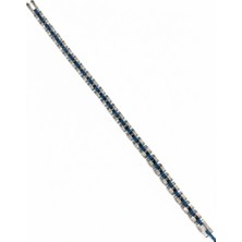 Hsc Bilişim Rodyum-Mavi Çelik Erkek Çelik Bileklik Boy 21.5 cm / En 0.6 mm - EBL0070