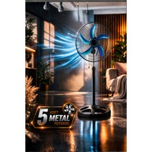 Exenar Sanayi Tipi 80W Güçlü Vantilatör 56CM Isı Yalıtımlı Motor 5 Pervaneli Mpıa VT10 Ev Ofis Ayaklı Fan