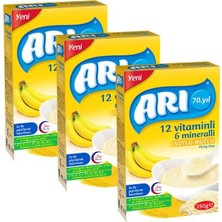 Arı Mama 250 gr x 3 Sütlü Muzlu Pirinç Unu Kaşık Maması 9-12 Ay Yaş Aralığı İçin Hazmı Kolay