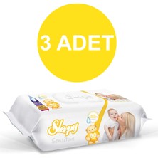 Sleepy Sensitive Kokusuz Islak Havlu 3 x 90'lı 270 Yaprak Günlük Kullanım İçin Hassas Temizlik