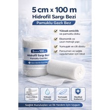 Karahanbey 5 cm x 100 M Hidrofil Sargı Bezi Pamuklu Gazlı Bez Yüksek Emici Sargı Bezi