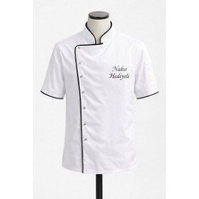 Mekaizen Kısa Kollu Chef Ceketi – Profesyonel Aşçı Üniforması, Aşçı Gömleği Aşçı Forması Nakış Hediyeli