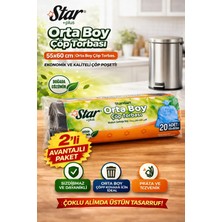 Karahanbey Orta Boy Torbası 20'li 2 Paket 55X60 cm Dayanıklı Sızdırmaz Orta Boy Poşeti