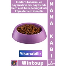 Wintoup #mamakabı Sağlam Dayanıklı Plastik Yıkanabilir Kedi Köpek Evcil Hayvan Kabı Büyük Yuvarlak Mama Kabı