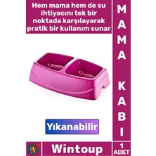 Wintoup #mamakabı 1. Sınıf Plastik Kedi Köpek Su Kabı Büyük Dayanıklı Kaliteli Modern Ikili Büyük Mama Kabı