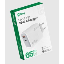 Butik Feny FN-C65 65W Usb+Type-C Akıllı Isı Kontrol Chip Qualcomm Quick Charge 3.0 Şarj ADAPTÖRÜ(1923)