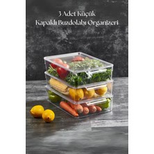 Karahanbey 3 Lü Kapaklı Buzdolabı Organizeri & Buzdolabı Düzenleyici 3 Lt