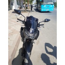Zeus Motor 2015-2016 Kawasaki Z 300 Uyumlu Double Ön Cam Koyu Füme