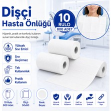 Karahanbey Dişçi Hasta Önlüğü 10 Rulo 800 Adet Beyaz 50X60 cm