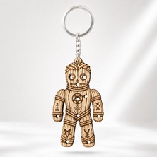 Tamgacrafts El Yapımı Ahşap Erkek Voodoo Bebeği Anahtarlık - Gotik Tasarım Interaktif Stres Oyuncağı