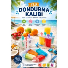 TBY Shop 4’lü Dondurma Kalıbı Bpa Free Sağlıklı Ev Yapımı Dondurma Kalıbı