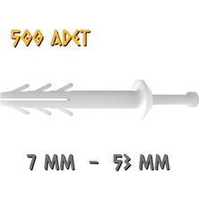 Made Extra Plastik Çivili Korniş Montaj Dübeli 7 Mm. - 500 Adet