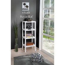 Karahanbey 4 Katlı Beyaz Raf Kitaplık & Banyo Düzenleyicisi 100 CM-BRNS0047