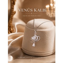 Sara Silver 925 Ayar Gümüş Kalp Tasarım Kadın Kolye - Özel Model