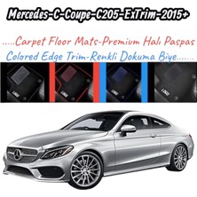 Gian Fabio Falleri Lacasa MERCEDES-C-COUPE-C205(2015 ve Sonrası)Uyumlu Renkli Kenar-Silikon Topukluklu Velur Halı Paspas