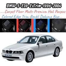 Gian Fabio Falleri Lacasa Bmw 5-E39-EXTRIM(1996-2004)UYUMLU Renkli Kenar-Silikon Topukluklu Velur Halı Paspas