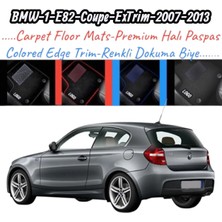 Gian Fabio Falleri Lacasa Bmw 1 E82-HB(2007-2013)UYUMLU Renkli Kenar-Silikon Topukluklu Velur Halı Paspas