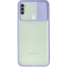 Karahanbey Galaxy A11 Kılıf Palm Buzlu Kamera Sürgülü Silikon - Lila