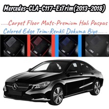 Gian Fabio Falleri Lacasa Mercedes CLA-C117-EXTRIM(2013-2018)UYUMLU Renkli Kenar-Silikon Topukluklu Velur Halı Paspas