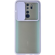 Karahanbey Redmi Note 8 Kılıf Palm Buzlu Kamera Sürgülü Silikon - Lila
