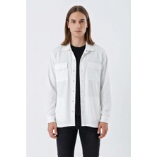 buğrahayalin Erkek Oversize Beyaz Gömlek