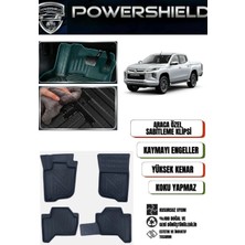 POWERSHIELD Mitsubishi L200   2019 Sonrası Uyumlu Araca Özel Premium 5D Havuzlu Oto Paspas Takımı