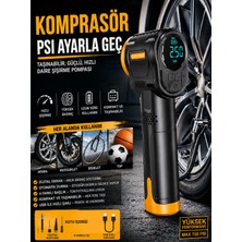 Deanb 150PSI Kablosuz Hava Kompresörü 3600mAh LCD Ekranlı Araç Bisiklet Top Şişirme Pompası