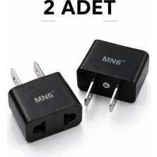 MN6 M007 Amerikan Priz Dönüştürücü Adaptör Fiş, 2 Adet Türkiye/Avrupa Fiş Uyumlu ABD Tipi Seyahat Adaptörü
