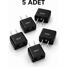 MN6 M007 Amerikan Priz Dönüştürücü Adaptör Fiş, 5 Adet Türkiye/Avrupa Fiş Uyumlu ABD Tipi Seyahat Adaptörü