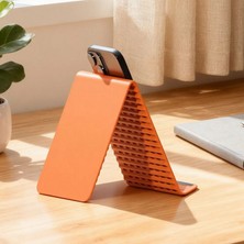 Silikon Alüminyum Telefon Tutucu – Katlanabilir, Ayarlanabilir Masaüstü Telefon ve Tablet Standı (Kaymaz Taban, Çok Açılı Kullanım)
