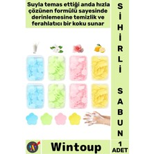 Wintoup #sabun Çiçek Şeklinde Renkli Pratik Taşınabilir Hijyenik Kokulu Seyahat Tipi Kağıt Sihirli Sabun