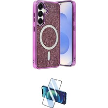 Teknoparkx Ieg™ Galaxy S25 Kılıf Eksen Çizgi - Siyah 3D Antistatik Cam Ekran Koruyucu Tknprk-Tkaks3