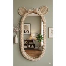Rattan Fiyonklu Mickey Mouse Ayna