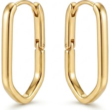 Zeino Köşeli Küpe - 14K Altın Kaplama - 24 mm
