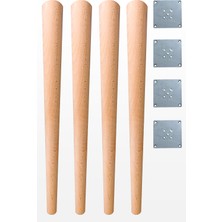 Turan Ahşap Ahşap Masa Ayağı 4'lü Set 75 cm Uzunluk 5.5 cm Çap Kayın Ağacından Dayanıklı Yapı