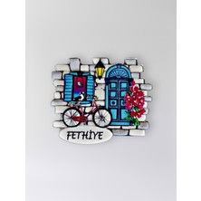 Mundy Fethiye Polyester Kabartmalı Magnet  7x6,5 cm Şehir Magneti Dekoratif Hediyelik Buzdolabı Süsü (KOD:1261)