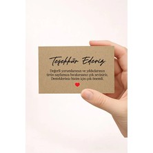 Woisco Kraft Teşekkür Kartı - Thank You Kartı 100 Adet 8.2x5.2cm