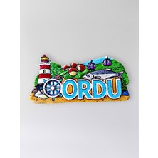 Mundy Ordu Polyester Kabartmalı Magnet  8x4 cm Şehir Magneti Dekoratif Hediyelik Buzdolabı Süsü (KOD:1259)