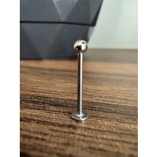Bylin Cerrahi Çelik Uzun, Ekstra Uzun Labret Dudak,yanak Piercing /bar Kalınlığı 1,2mm/top Çapı 3mm-1 Adet