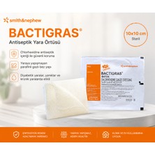 Smith & Nephew Antiseptik Yara Örtüsü 10X10 cm — Bactigras Steril Sargı Yara Bakım Pansuman Örtüsü