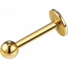Bylin %100 316 L Cerrahi Çelik Top Kilitli Labret Percing-Bar boy 12mm- 1 Adet